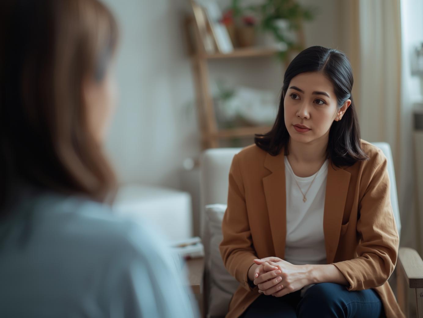 therapist works with a client on complex trauma